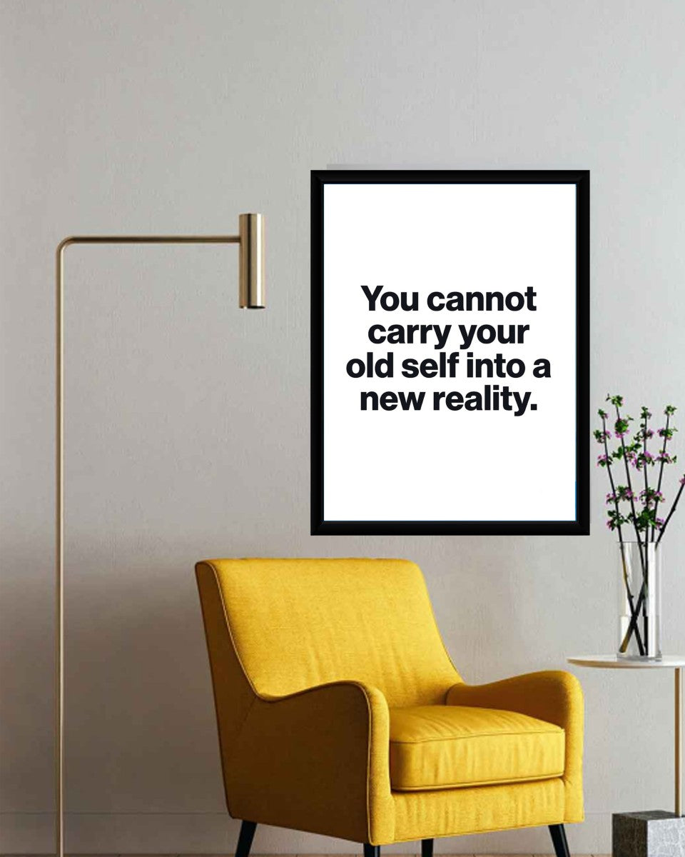 The motivational poster showcased in a contemporary office setting.