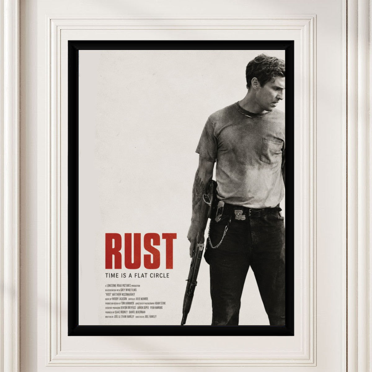 Rustin Cohle Poster in a styled room setting, showcasing its gritty, introspective character.