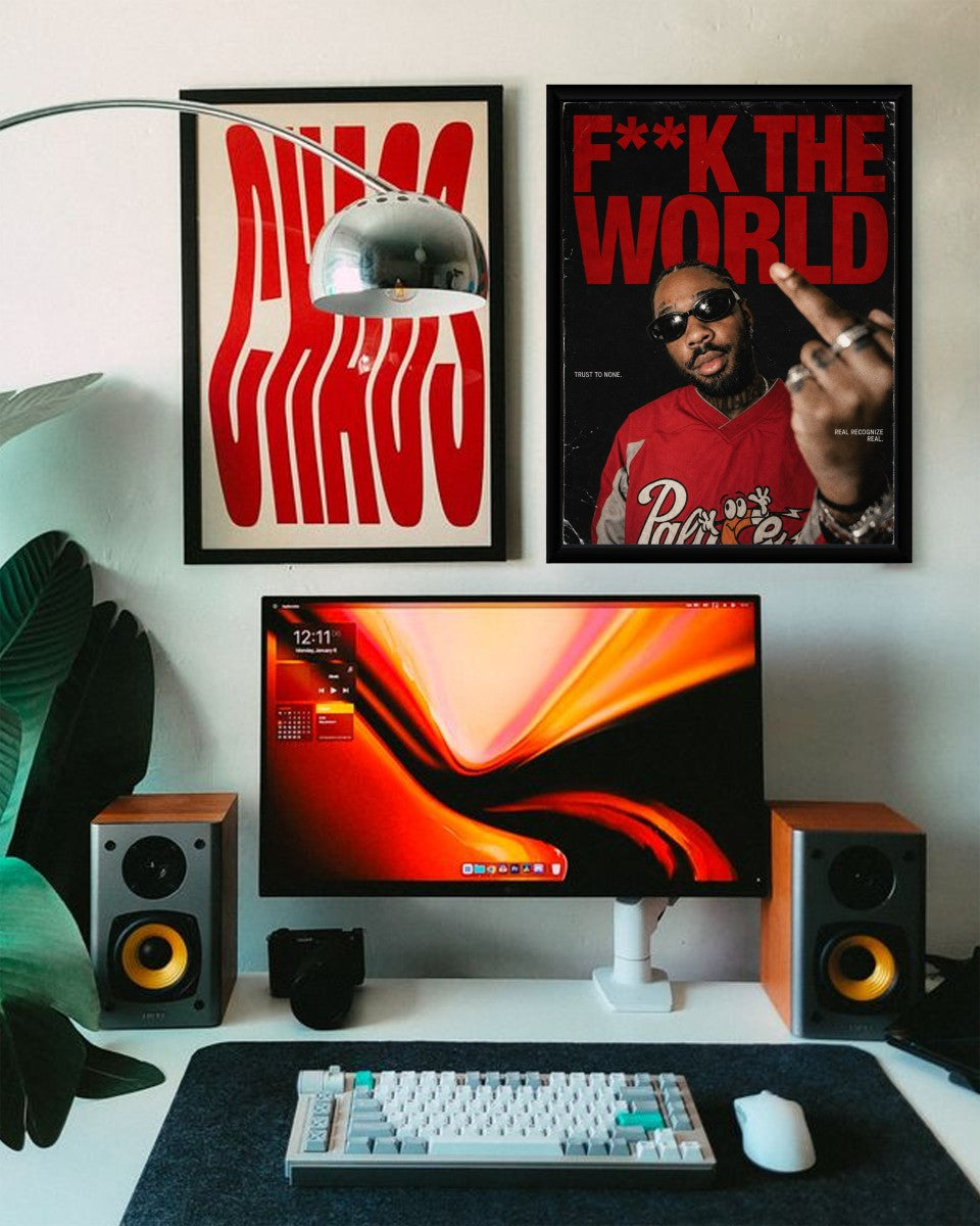 The Brent Faiyaz poster displayed in a stylish setting with contemporary decor.