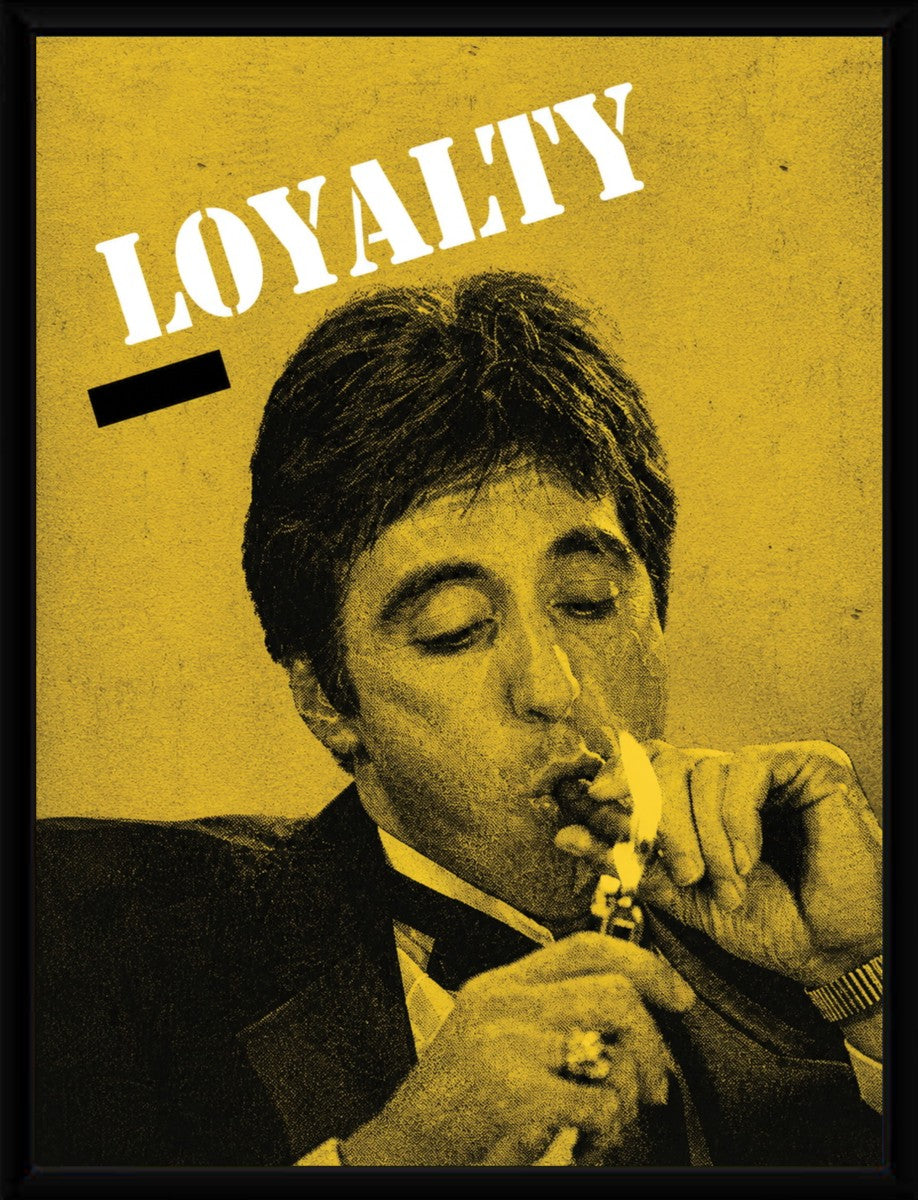 Al Pacino Loyalty poster elegantly displayed in a pure frame, showcasing its vibrant design.