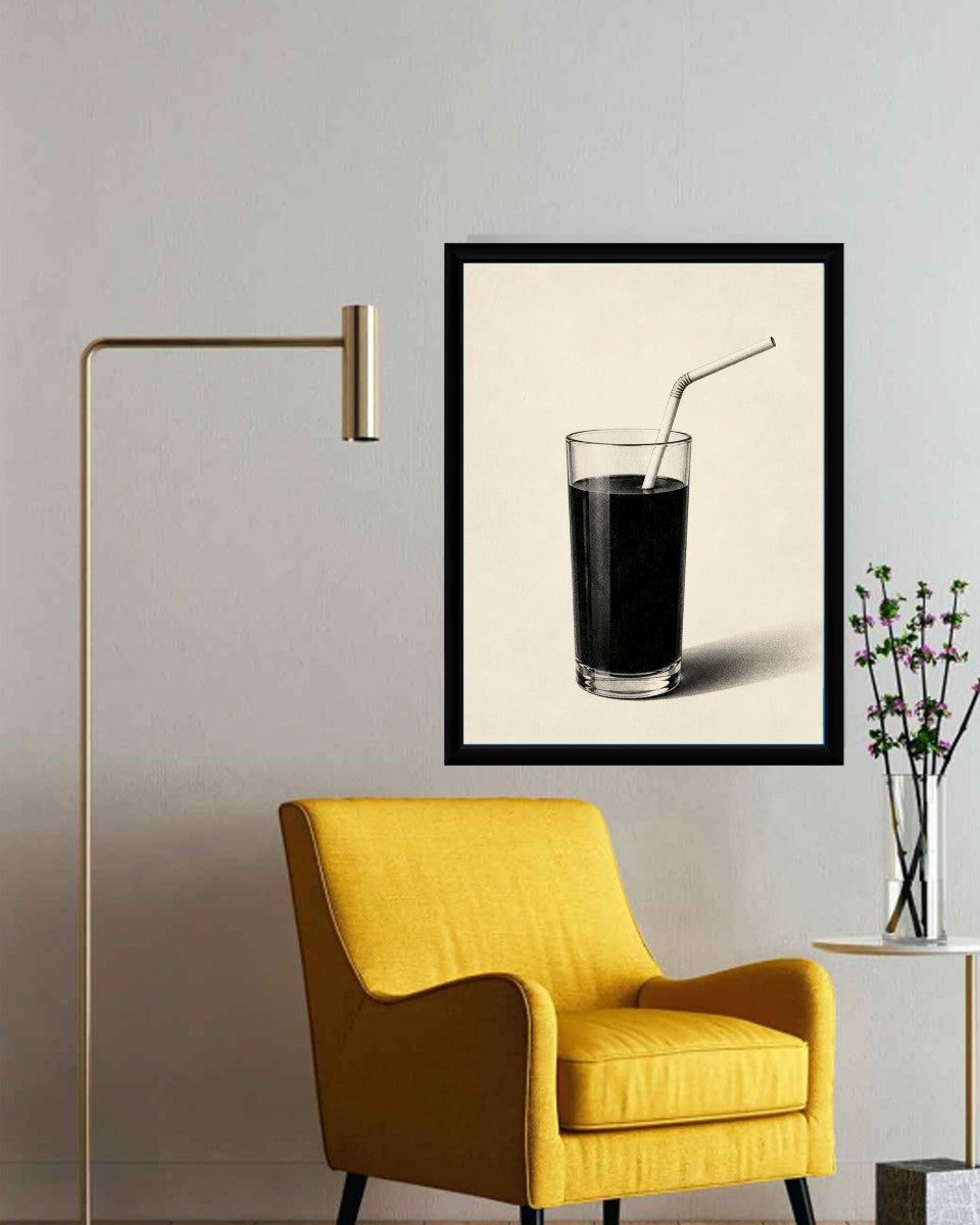 Classic Drink Poster styled in a contemporary office setting.