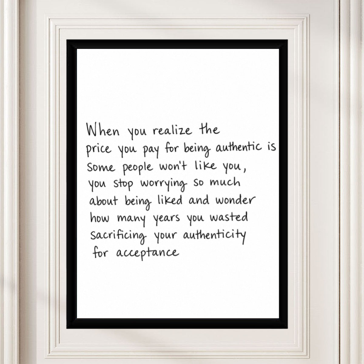 The poster showcased in a stylish workspace, enhancing the motivational atmosphere.