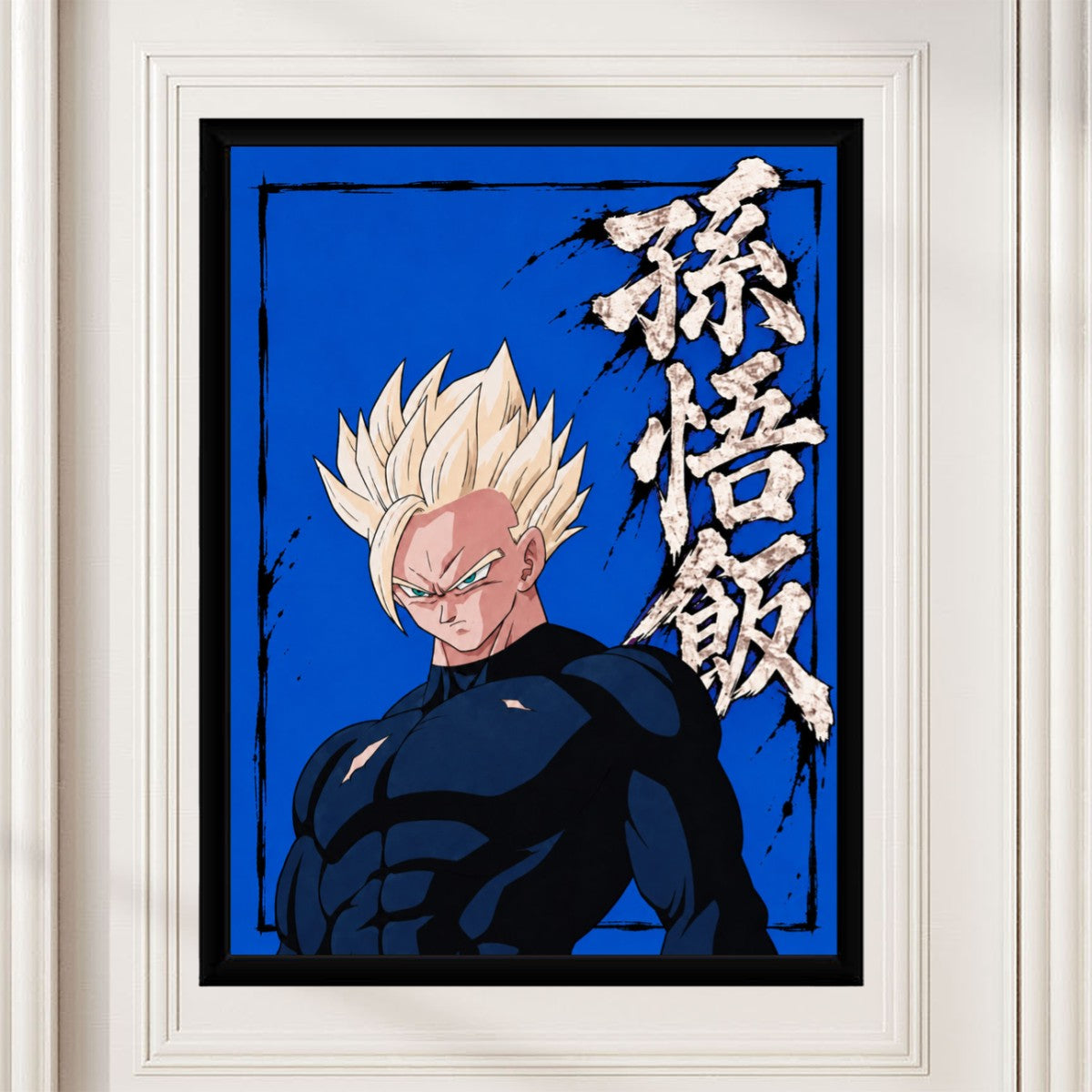 Gohan poster showcased in a modern room setting, adding energy and flair to the wall decor.
