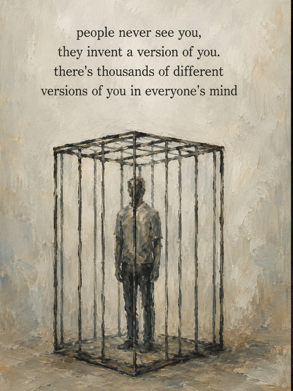 A colorful poster featuring the quote about identity and perception.