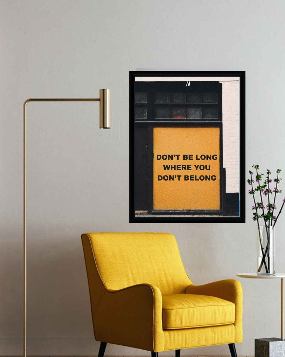 The motivational poster shown in a styled office environment, bringing a bright, inspirational vibe.