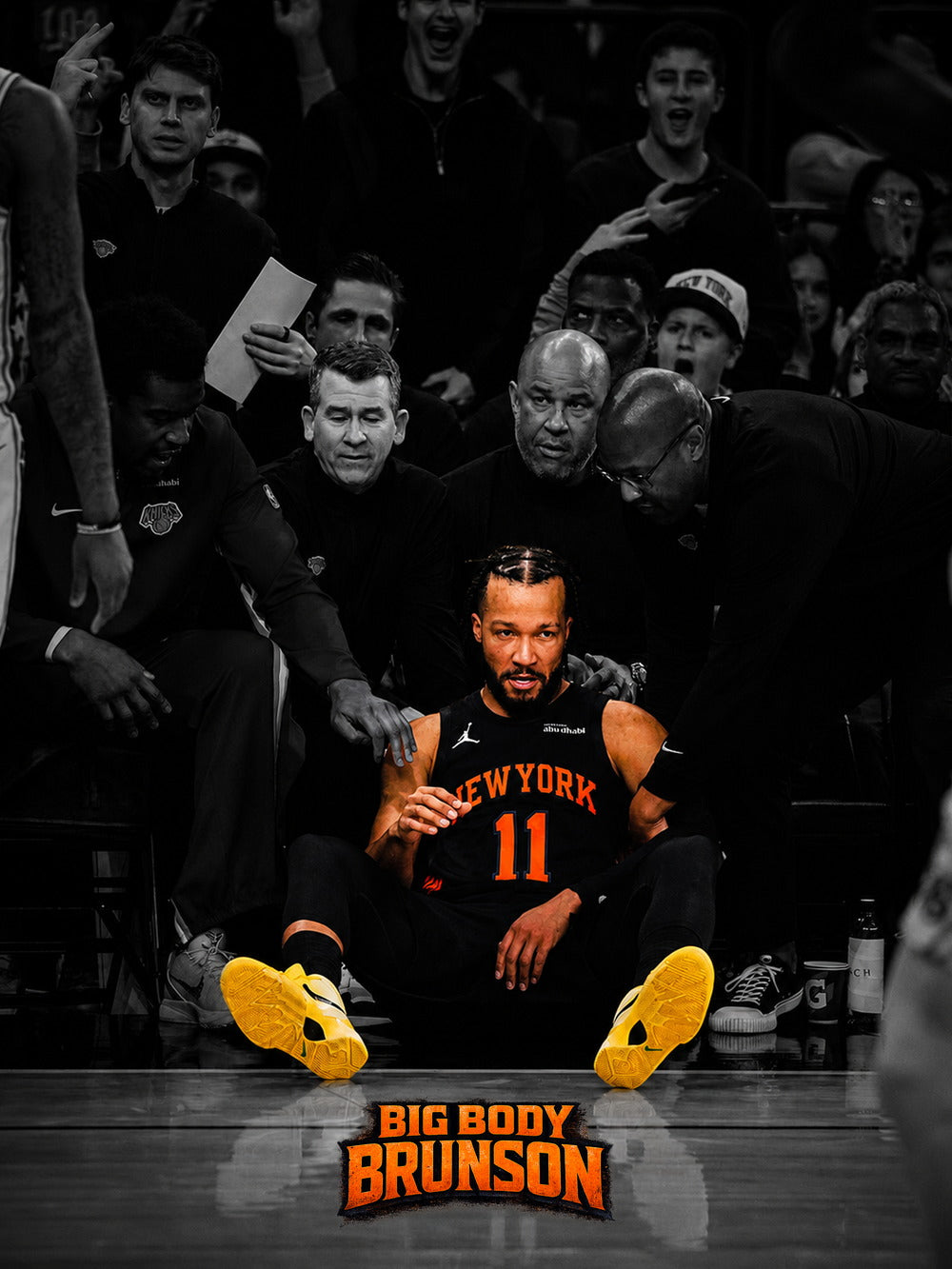 Colorful poster featuring Jalen Brunson with the text 'BIG BODY BRUNSON'.