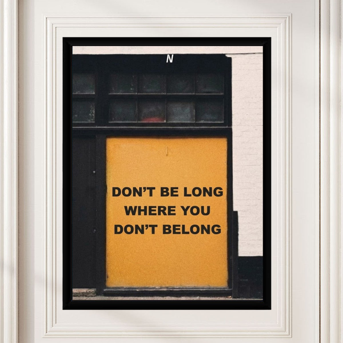 The poster presented in a colorful home setting, enhancing the decor with its positive message.