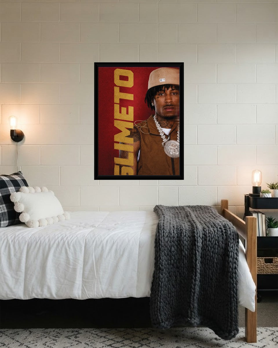 YoungBoy Never Broke Again poster presented in a creative workspace environment.