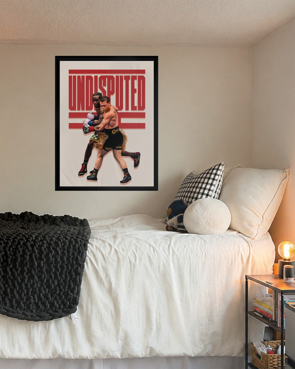 Terence Crawford Undisputed Poster displayed in a modern styled room setting.