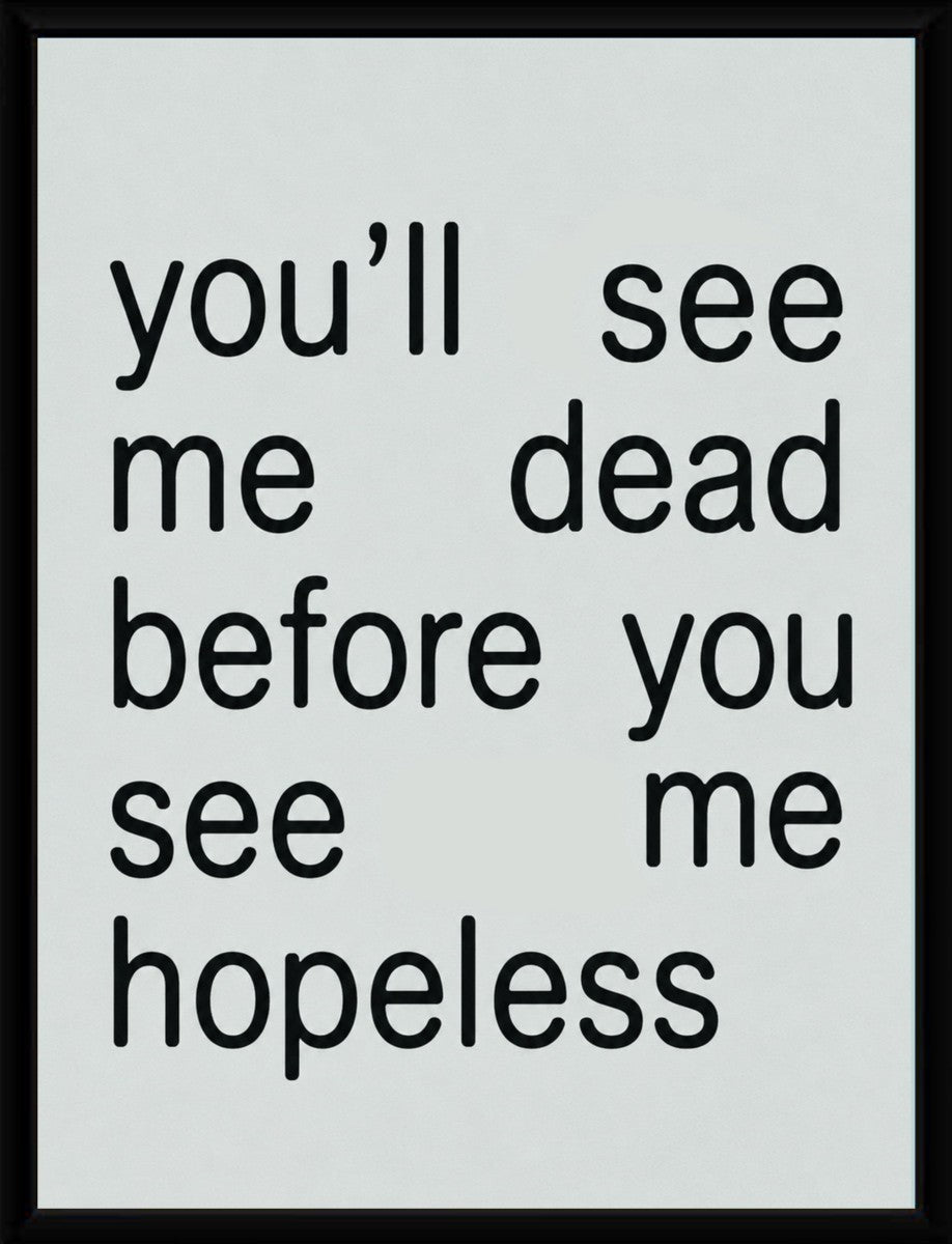 The See Me Dead poster displayed in a sleek black frame, showcasing its powerful message.