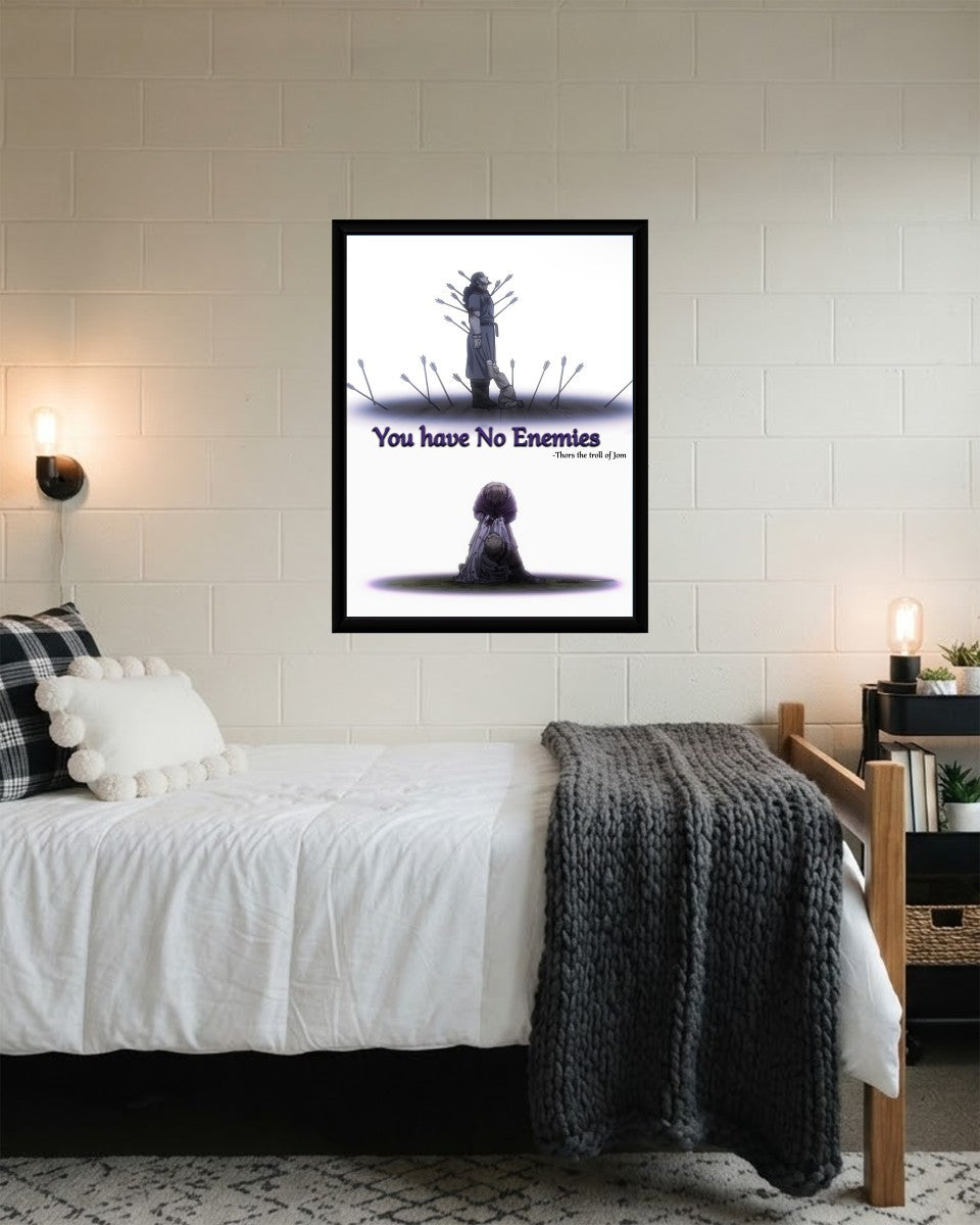 You Have No Enemies Poster displayed in a styled setting emphasizing its dark aesthetic.