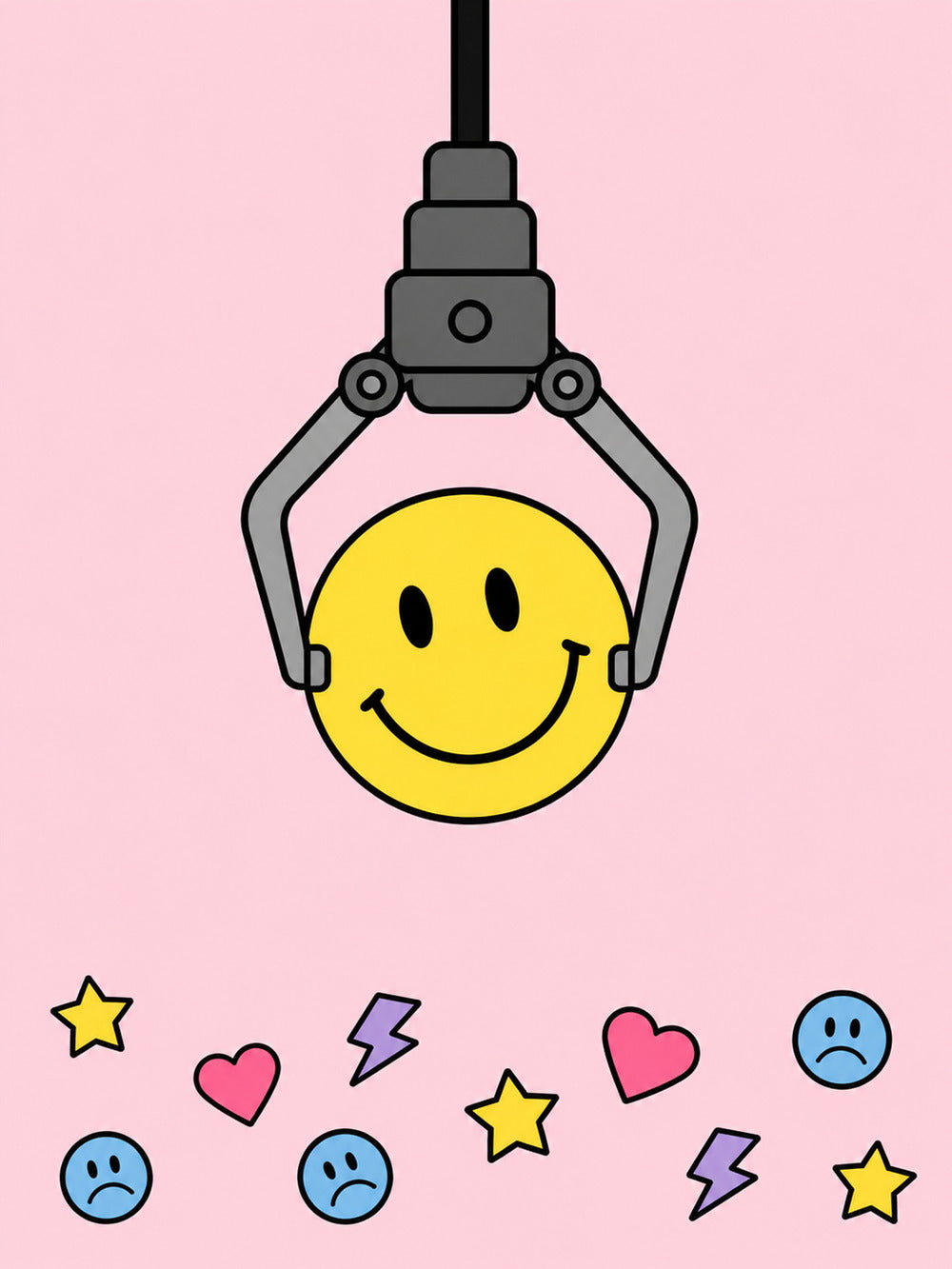 A vibrant Smiley Face poster featuring a playful design with bright colors.