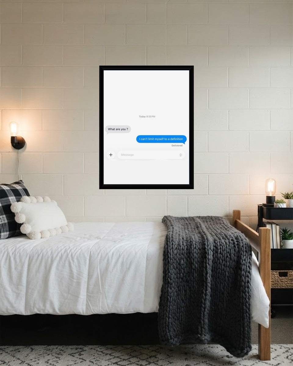 Limitless Definition Poster showcased in a minimalistic setting.