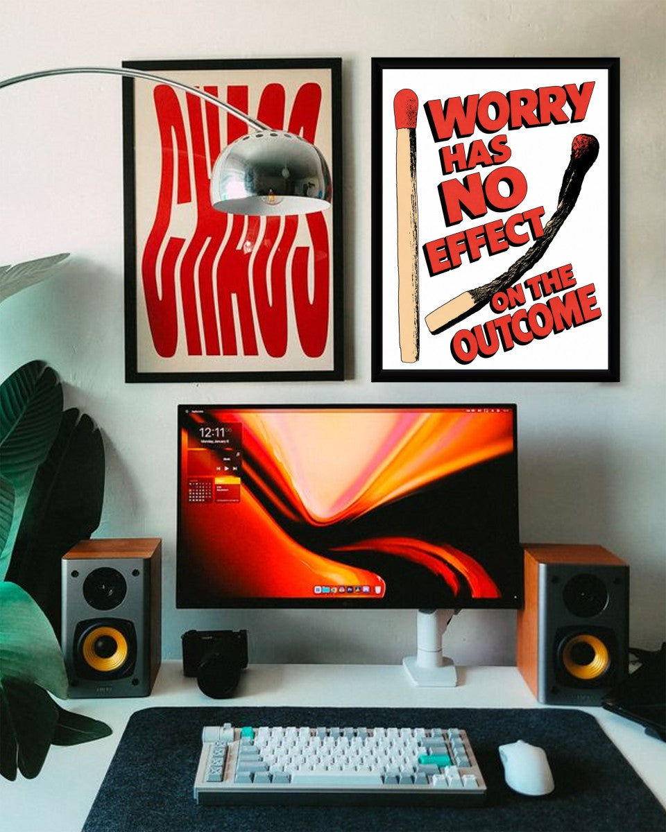 The motivational poster presented in a stylish room setting, showcasing its vibrant colors and inspirational message.