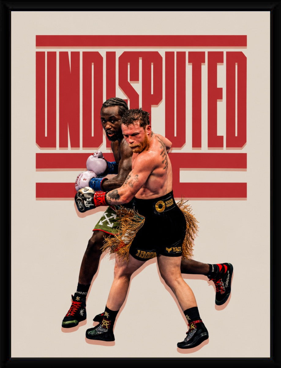 Framed poster of Terence Crawford with vibrant colors and bold typography.
