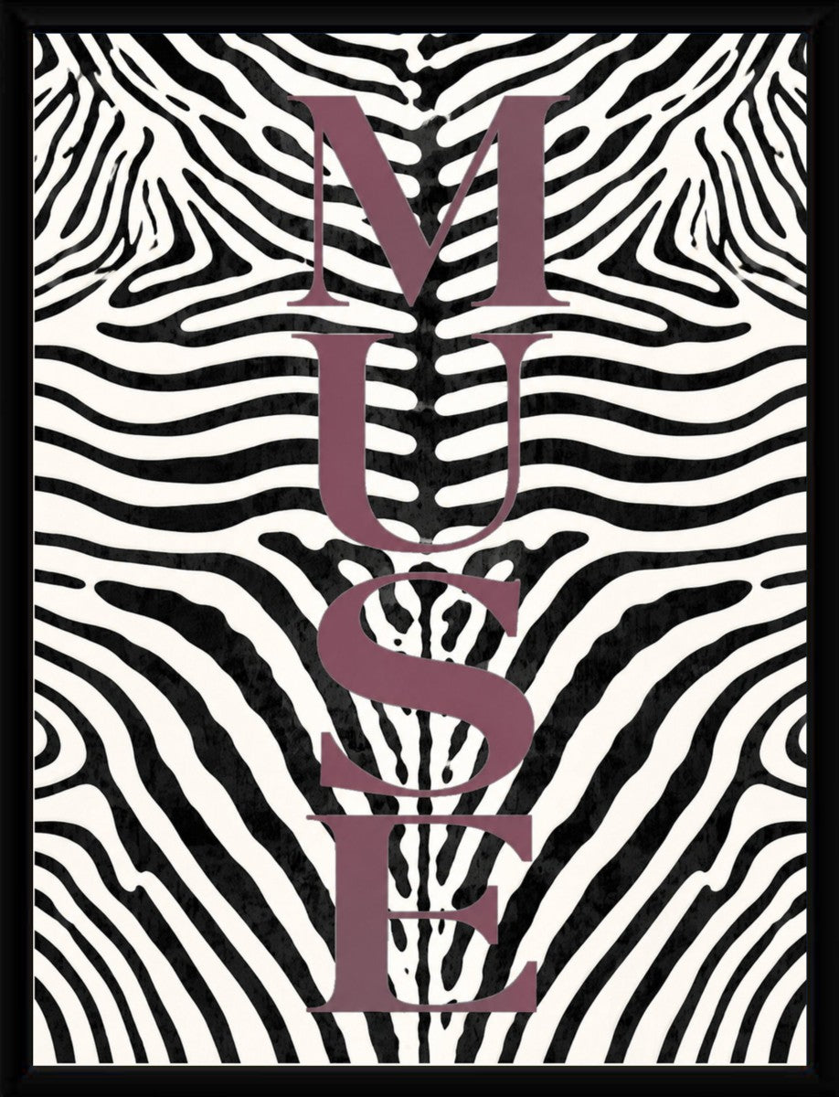 The MUSE poster displayed in an elegant black frame, showcasing its modern design.