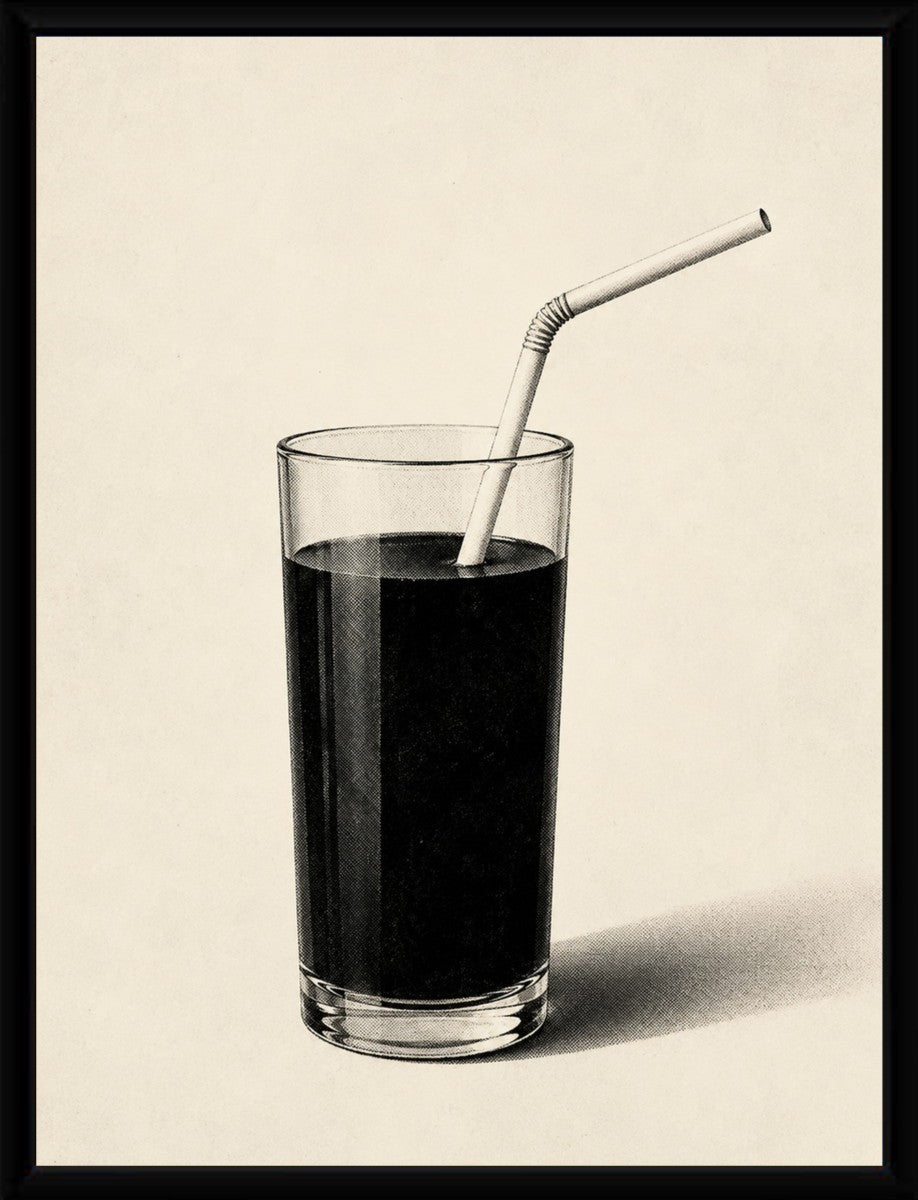 Classic Drink Poster displayed in a sleek, modern frame.