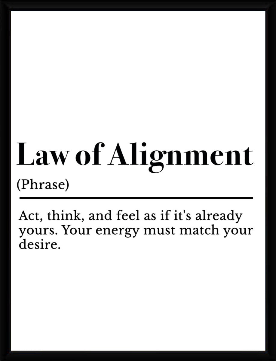 Law of Alignment poster displayed in a sleek, modern frame.