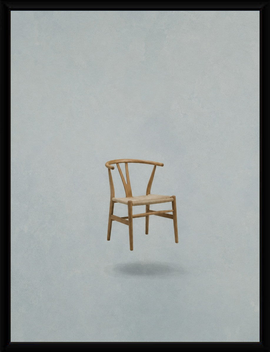 Floating Chair Poster framed in a stylish pure-frame layout.