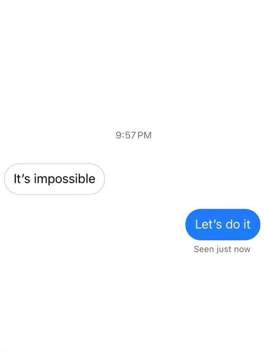 A motivational poster featuring the text 'It's impossible, Let's do it' in a modern and eye-catching design.