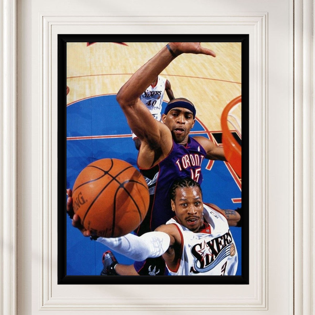 Vince Carter Dunk Poster styled in a modern space, reflecting energy and excitement.