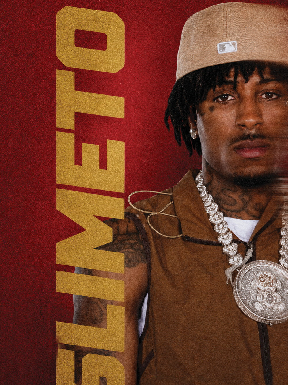 A striking poster featuring YoungBoy Never Broke Again with a deep red background.