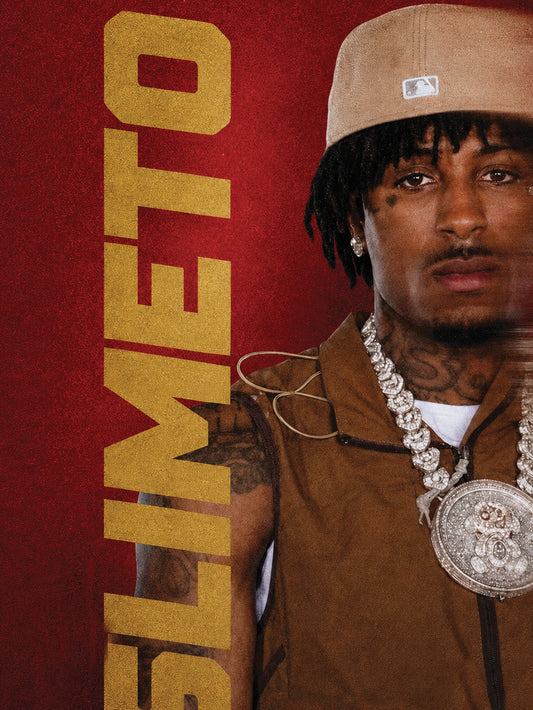 A striking poster featuring YoungBoy Never Broke Again with a deep red background.