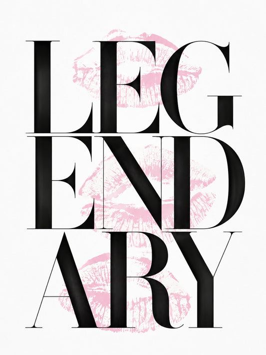 Bold poster featuring the word 'Legendary' in a striking design.