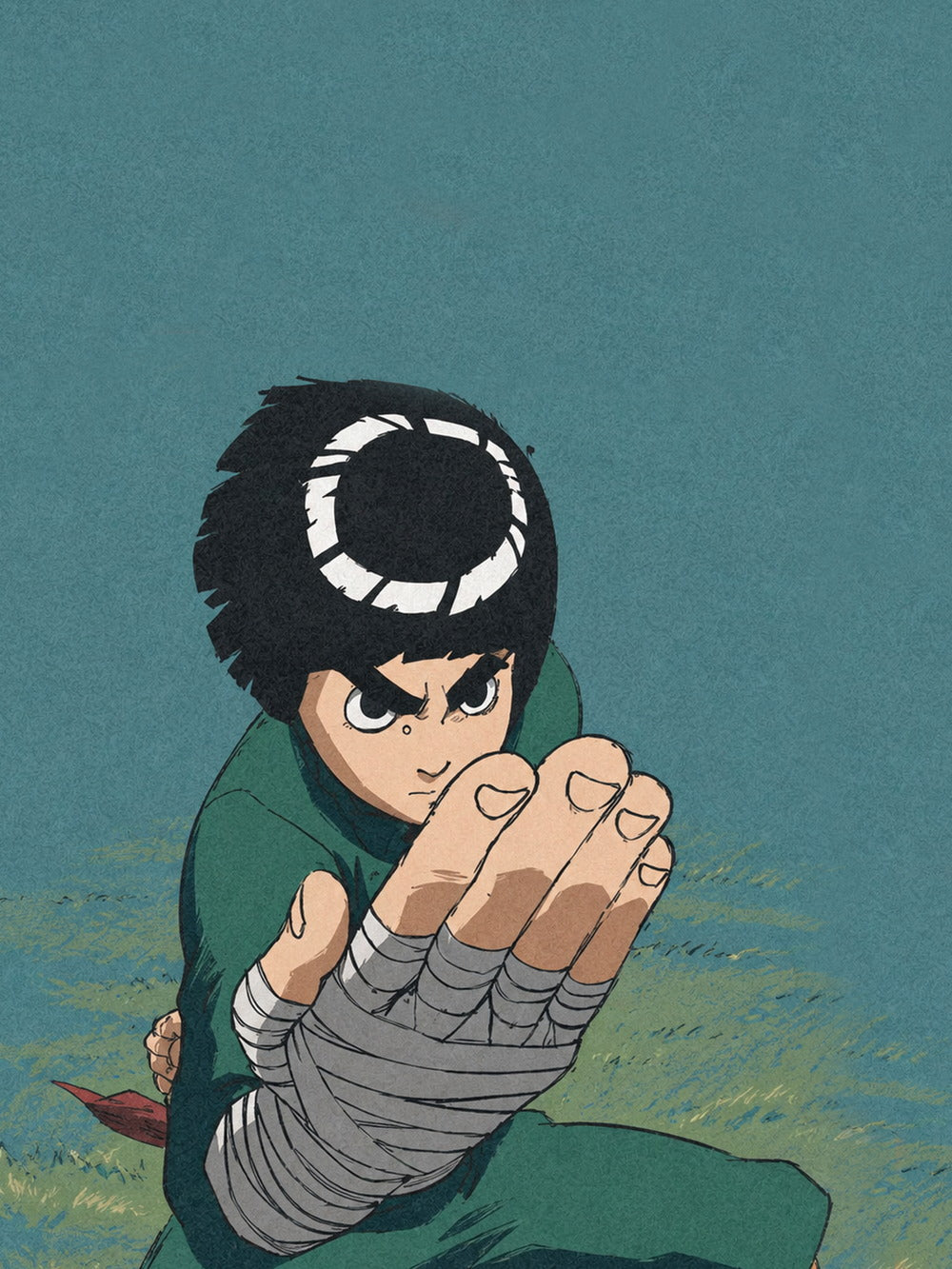 Vibrant poster artwork featuring Rock Lee in a dynamic fighting pose.