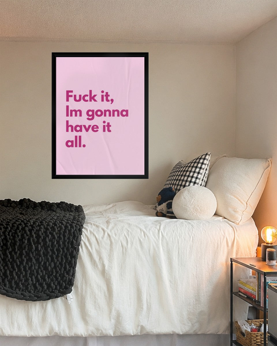 The poster shown in a stylish mockup, elegantly framed with a vibrant background.