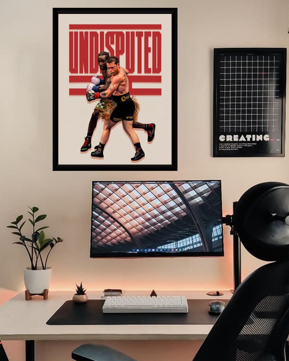 Terence Crawford Undisputed Poster showcased in a minimalist decor space.