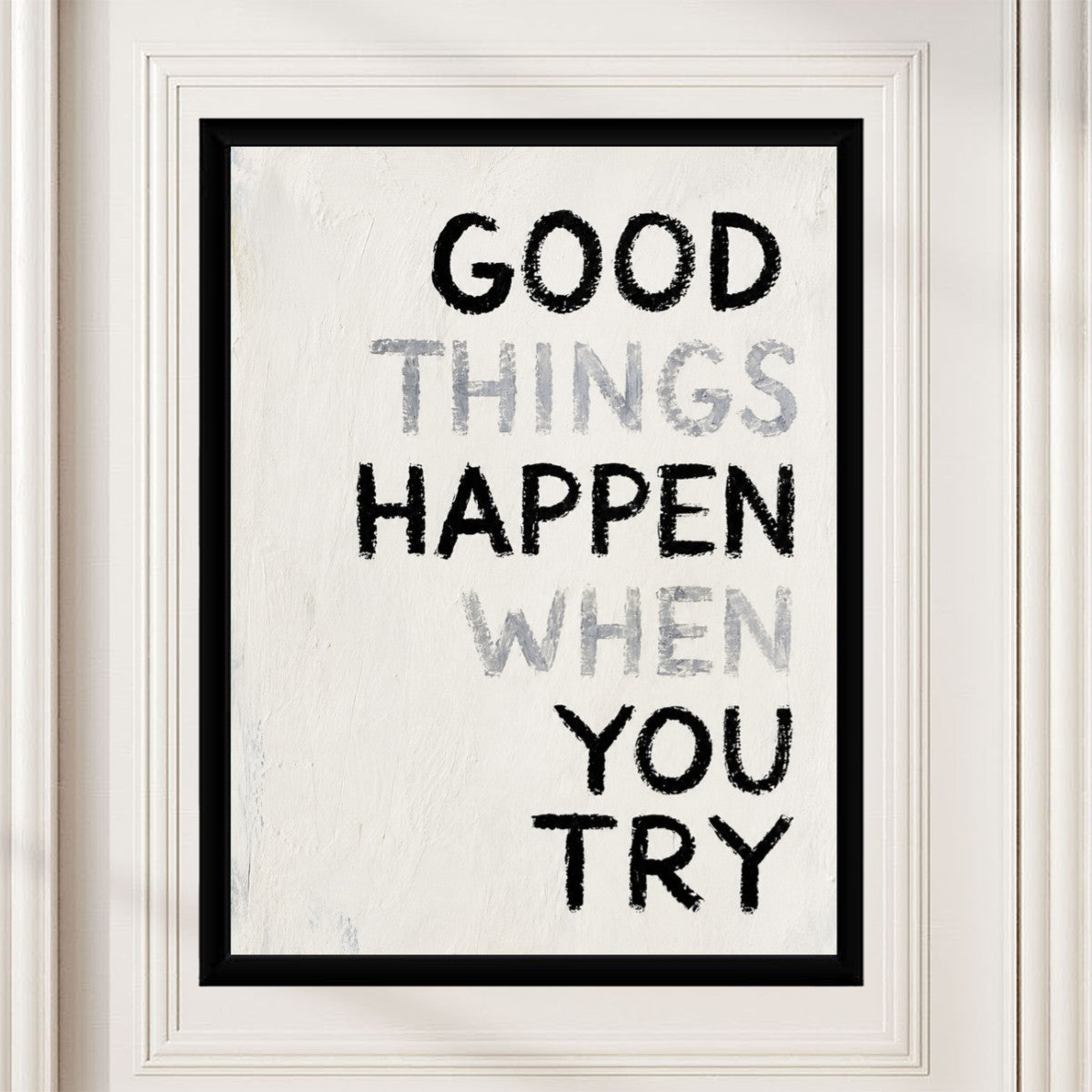 The poster styled on a wall with natural light, enhancing its uplifting message.