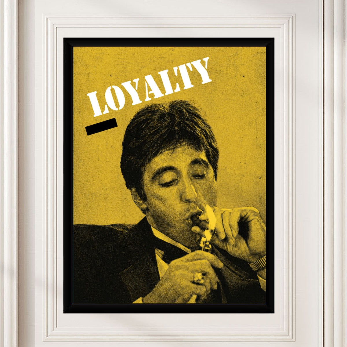 Al Pacino Loyalty poster on a contemporary wall, enhancing the stylish ambiance.