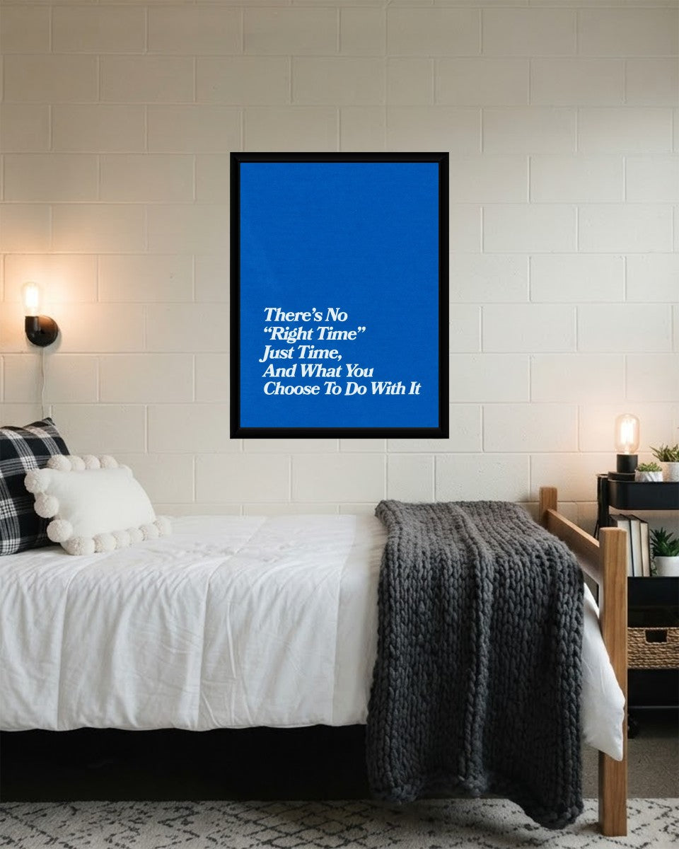 The vibrant poster presented in a cozy, inspiring reading nook, perfect for motivating creativity.