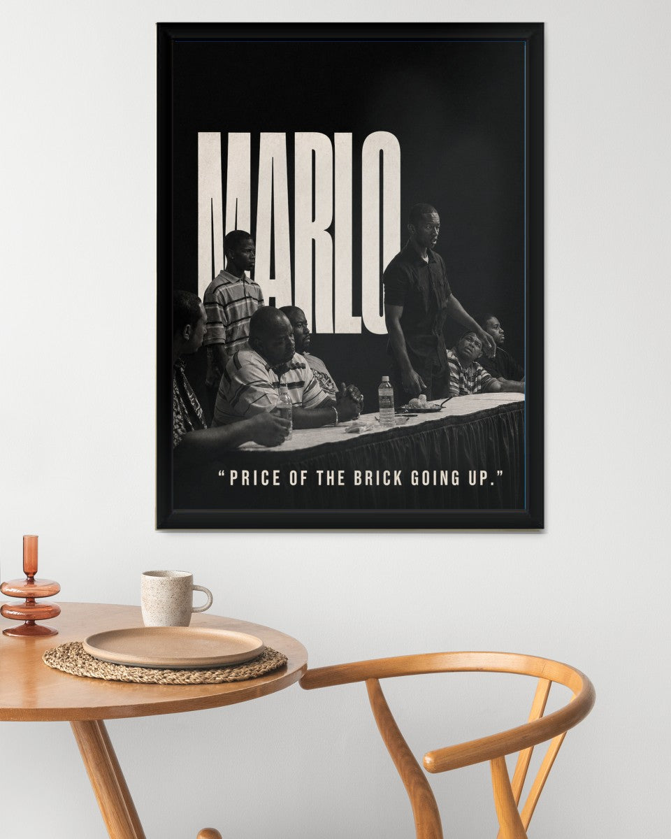 The Marlo Poster presented in a chic interior setting, highlighting its dramatic design.