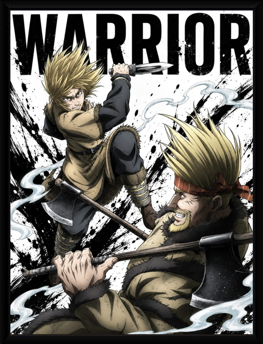 Thorkell vs Thors poster elegantly framed, highlighting the vibrant colors and dynamic action of the artwork.