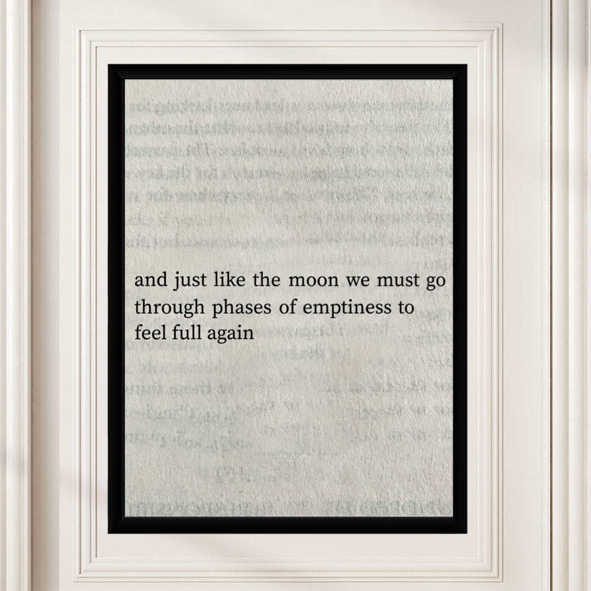 Phases of the Moon Poster arranged on an office wall, enhancing the professional atmosphere.