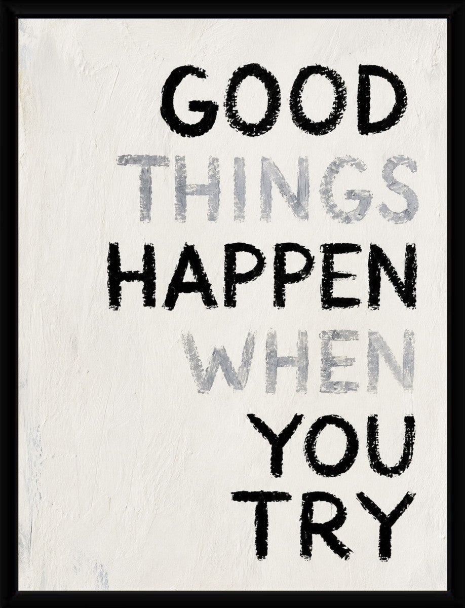 The framed poster showcases the inspirational quote in a stylish black frame.
