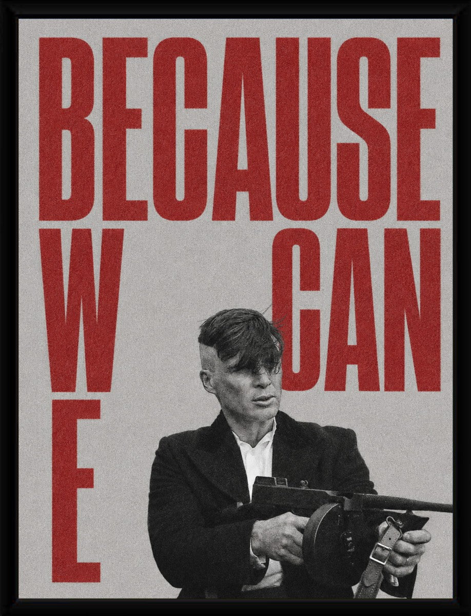 The Thomas Shelby poster elegantly displayed in a sleek frame, enhancing its dramatic visual impact.