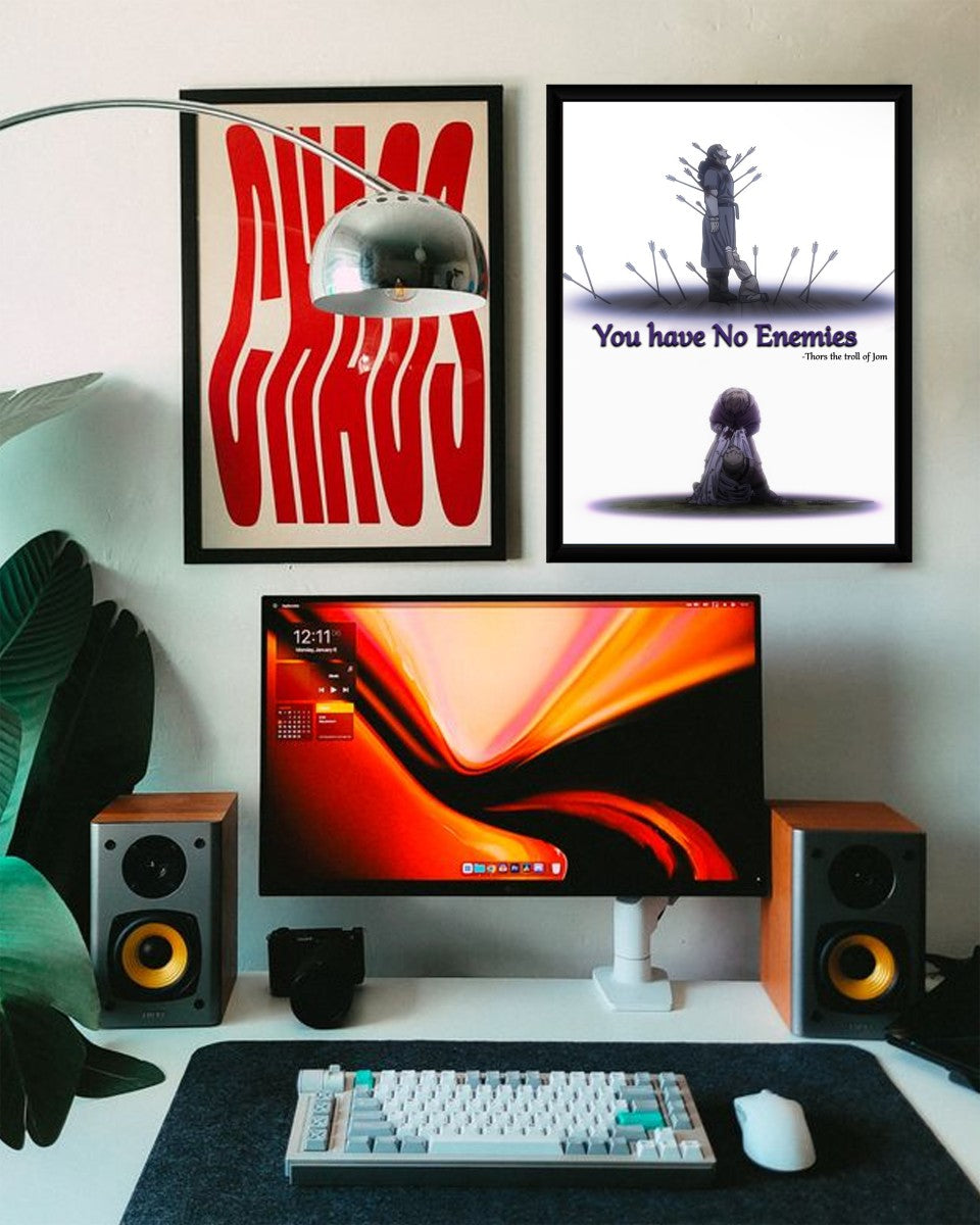 Thors the troll poster shown in a modern interior, highlighting its impactful design.