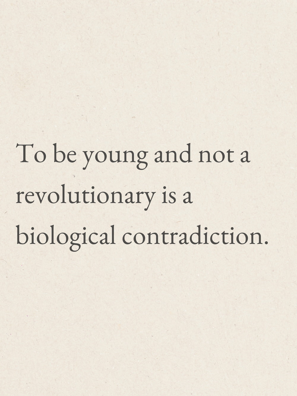 A motivational poster featuring the quote about youth and revolution.