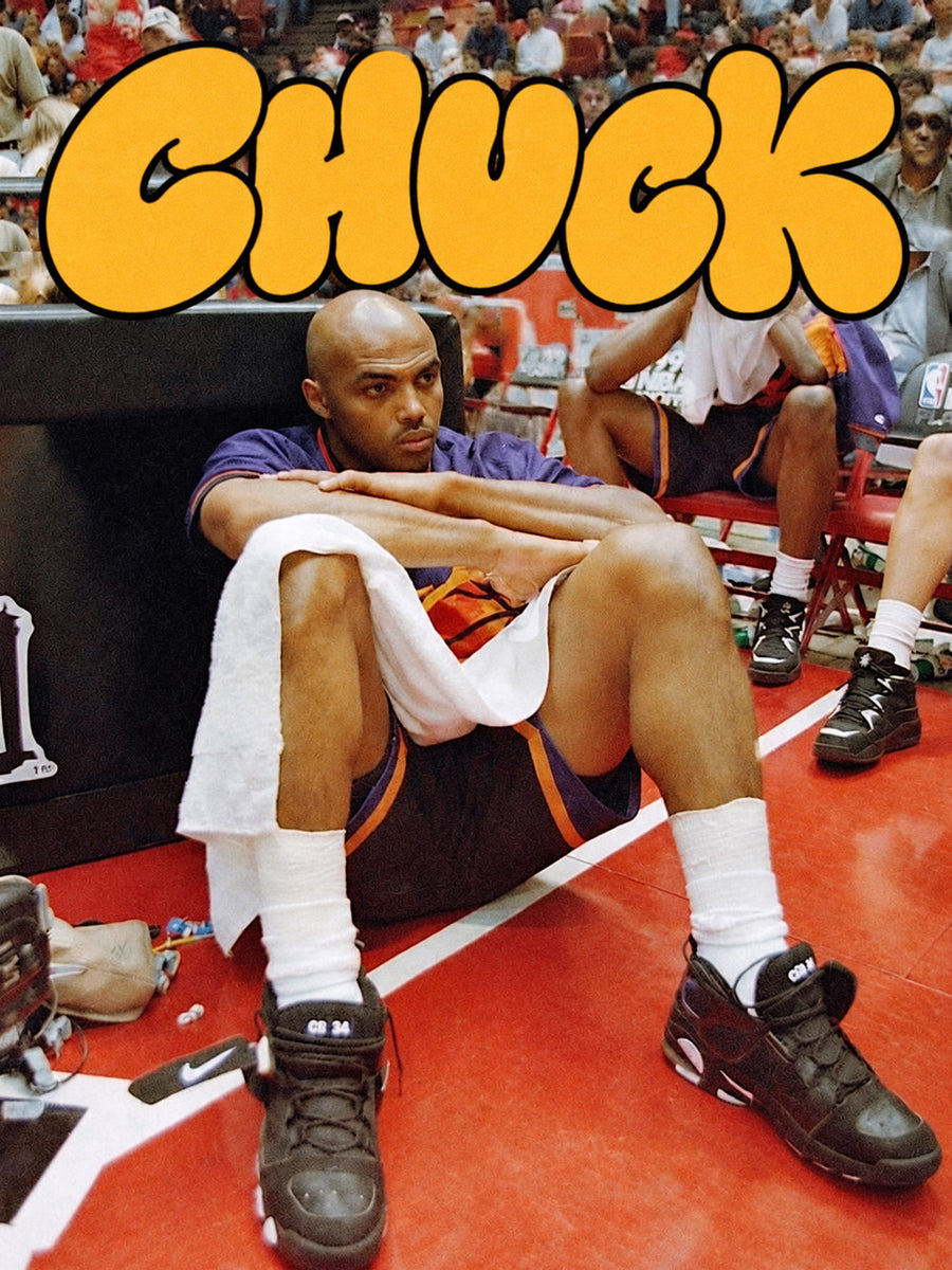 Poster featuring a contemplative Charles Barkley with the word 'CHUCK'.