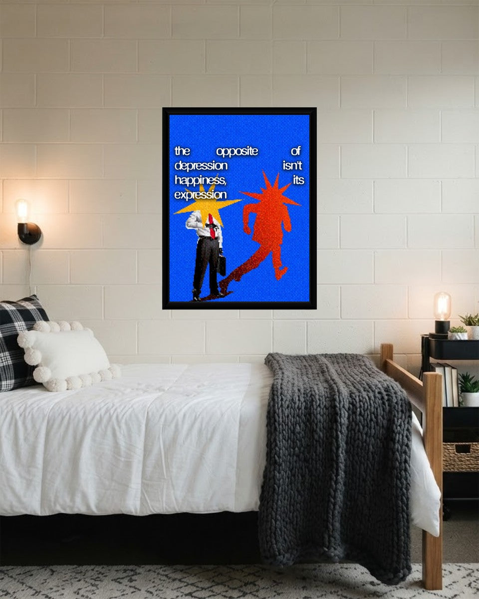 The poster displayed in a modern creative space, emphasizing its role as a source of inspiration.