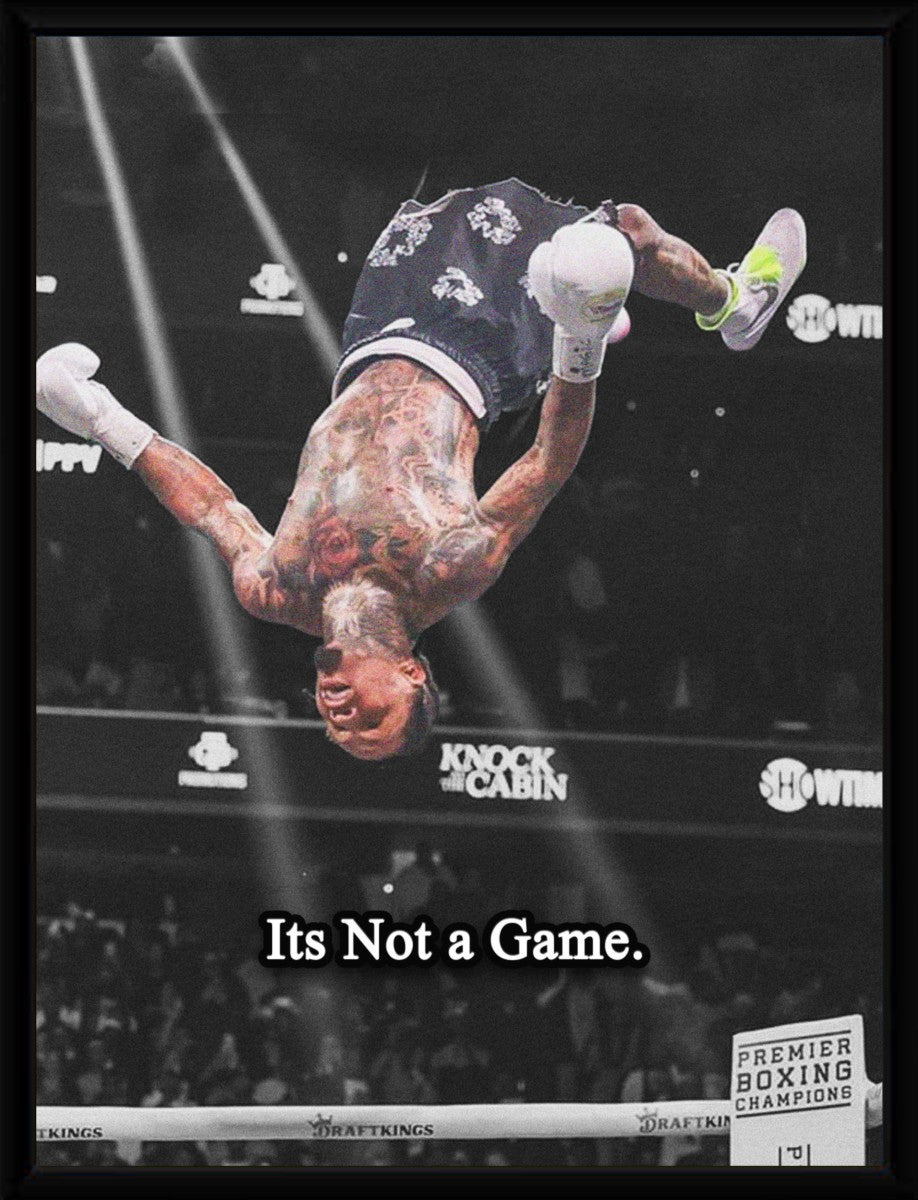 Gervonta Davis action poster displayed in a sleek black frame.